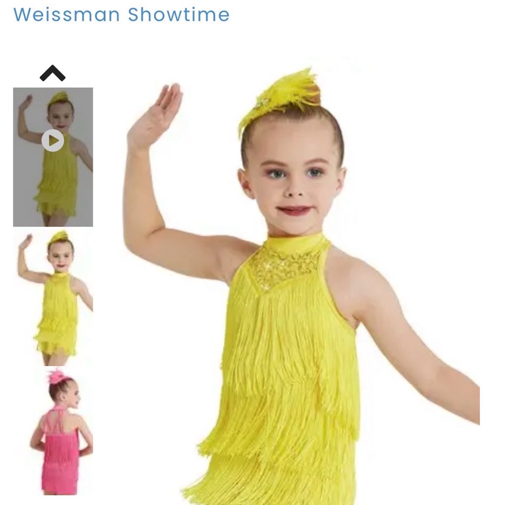 Weissman Showtime Kids Fringe Costume in Vibrant Yellow